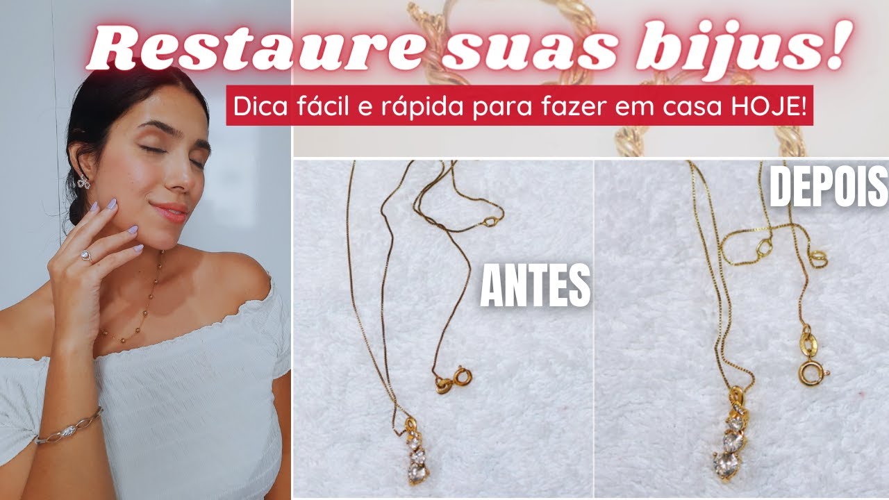 COMO limpar bijuteria dourada que escureceu? A Maneira FÁCIL e PRÁTICA em casa!
