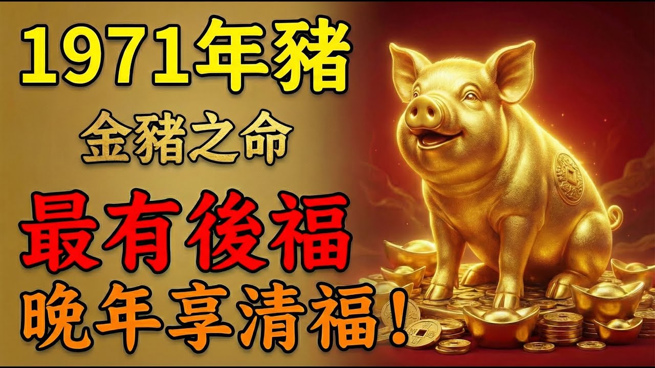1971年屬豬人，金猪之命，晚年是「孤獨」還是「享福」？佛說：只要這樣做，晚年錢財無憂、享清福！