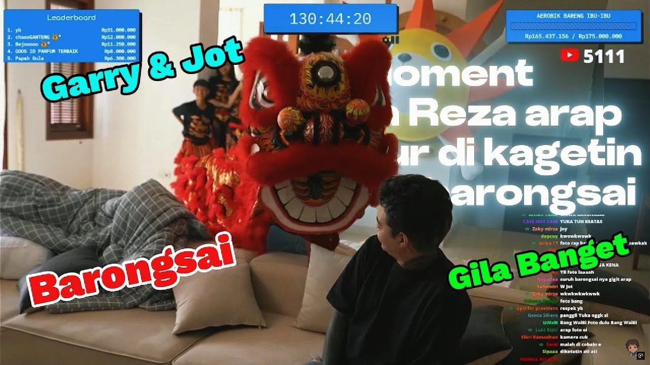 YB - Moment Reza Arap Kesal lagi tidur pules dikagetin dengan barongsai ⁉️ x.x #yb #rezaarap