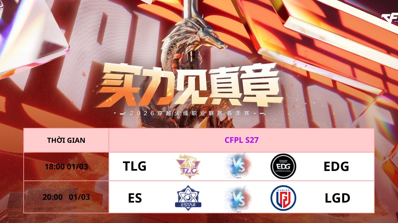 CFPL S27: TLG vs EDG       ESTAR vs LGD