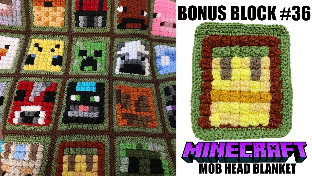 The Sniffer: How to Crochet a Minecraft Mob Head Blanket: Bonus Block