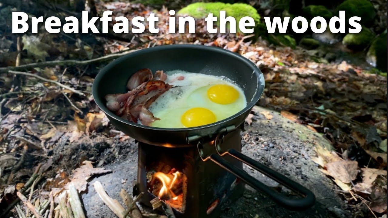 Bacon and eggs on a titanium twig stove