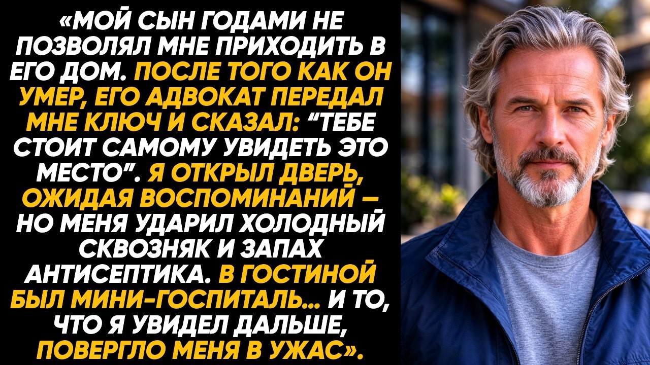 Сын умер с тайной: когда я вошёл в дом, куда он годами запрещал мне приходить, там я застыл от ужаса
