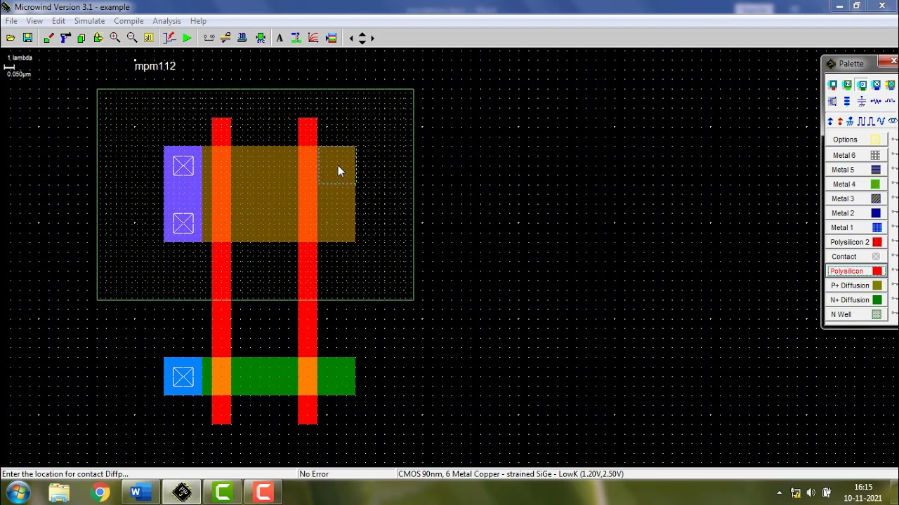 CMOS NAND gate layout