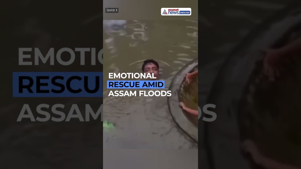 Assam Floods: Father Carries Three Children To Safety | Heartbreaking Rescue | Viral Video