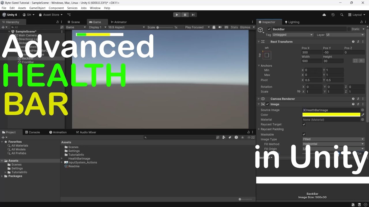 Advanced Health Bar Tutorial in Unity