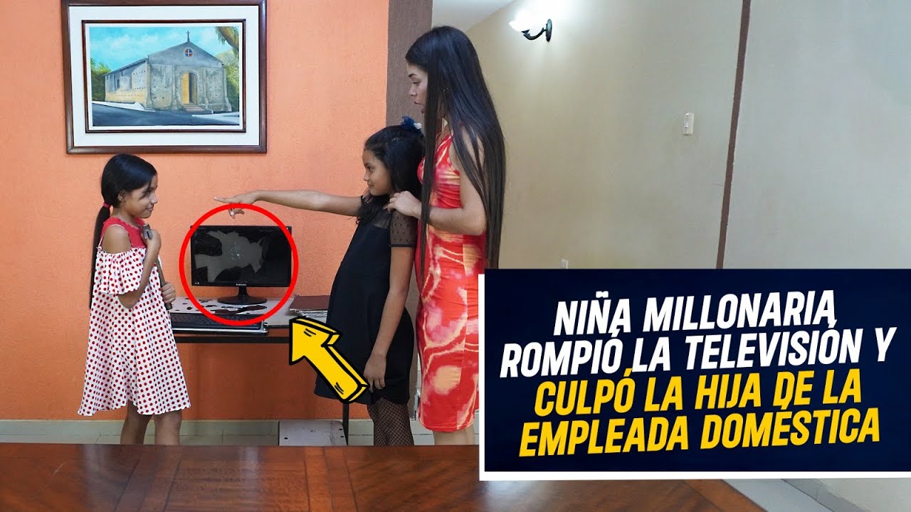 Niña Millonaria rompe la computadora y culpa a la hija de la empleada doméstica | Niña Millonaria