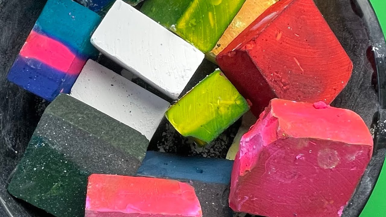 Colorful bowl of dyed gym chalk