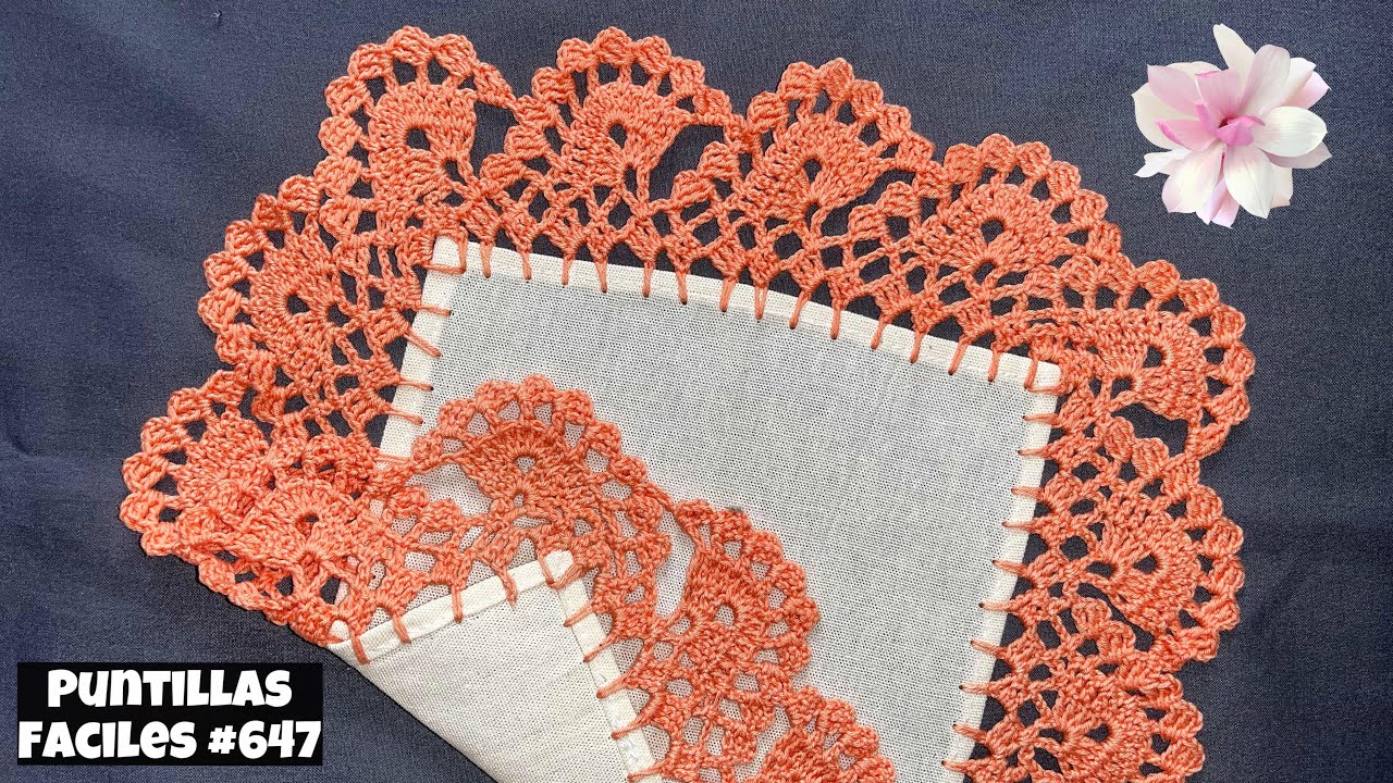 🩷¡¡GENIAL!!🌺 PUNTILLA NUEVA PARA MANTELES O SERVILLETAS💥 PUNTILLAS FÁCILES 647