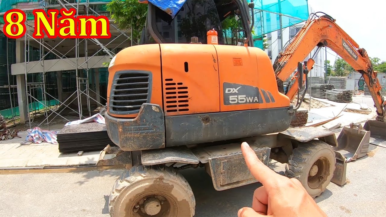 Review M&aacute;y X&uacute;c DOOSAN DX55 Đời 2010 Sau 8 Năm Sử Dụng | review excavator | Xu&acirc;n Mạnh Vlogs