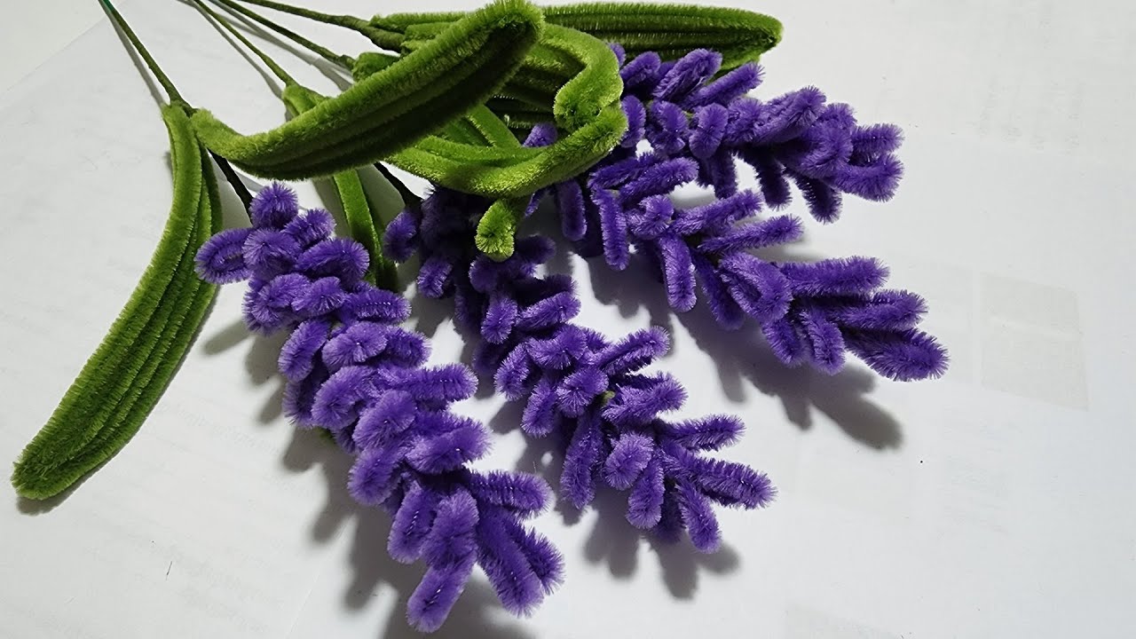 DIY | How to make Lavender | flower from pipe cleaner by Handcraft Sreyneang