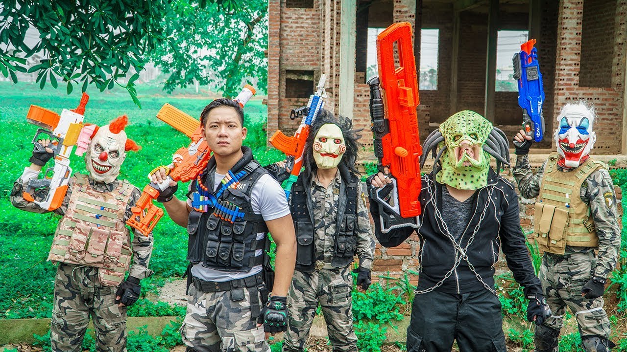 LTT Films : Special Forces Silver Flash Nerf Guns Fight Crime Group Tiger Mask Thieves Dangerous