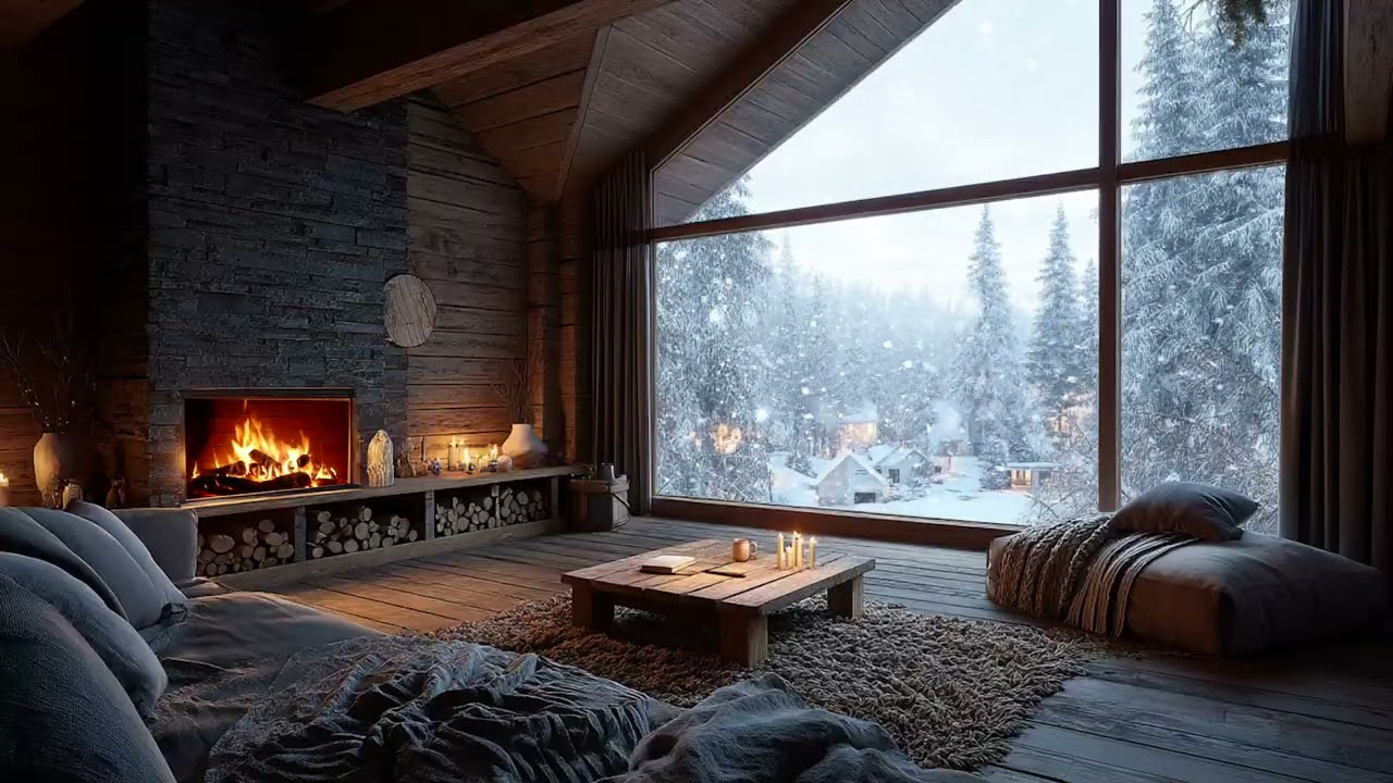 Gentle Wind & Fireplace Sounds 🌬️🔥 Relaxing Music for Deep Sleep and Stress Relief