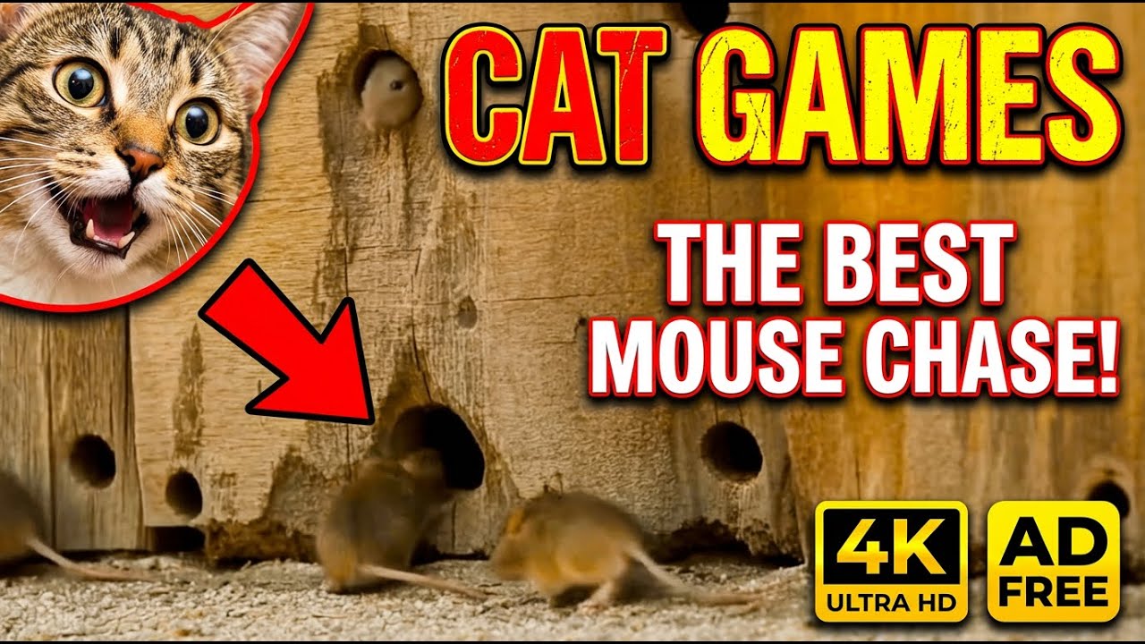 CAT GAMES   Catching Mice! Entertainment Video for Cats to Watch | CAT & DOG TV
