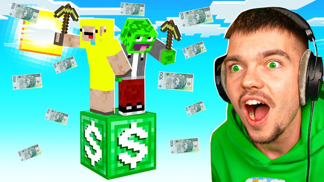 MINECRAFT ale ŚWIAT MA TYLKO JEDEN BLOK MILIONERA! (zielone)