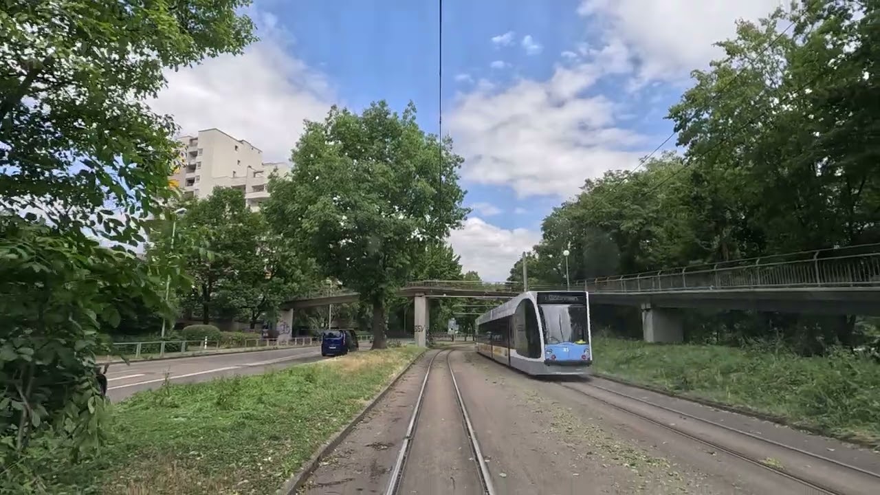 Straßenbahn Ulm Linie 1 ganze Fahrt