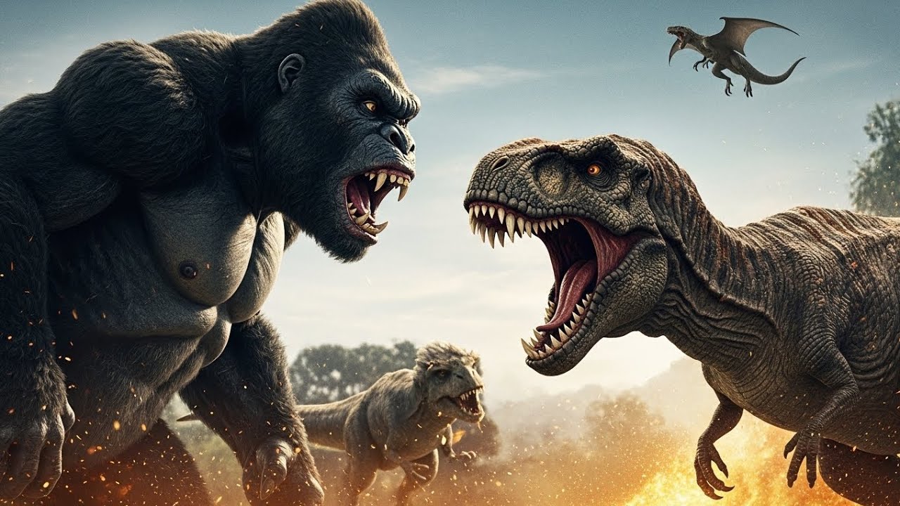 King Kong vs Dinosaur Epic Fight Scene | Ultimate Monster Battle 4K