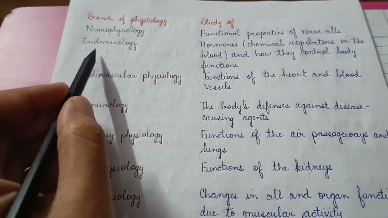 Definition and branches of anatomy and physiology