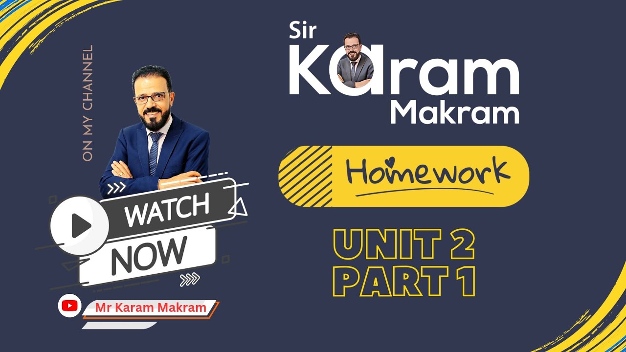SECOND YEAR   HOMEWORK   UNIT 2 PART 1