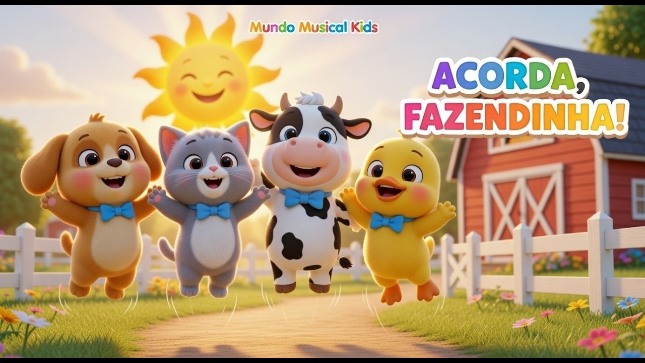 Acorda, Fazendinha! 🌞🐮 | Música Infantil Animada com Animais da Fazenda | Mundo Musical Kids