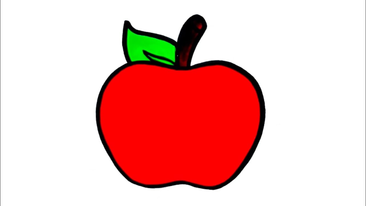 How to draw an Apple | Apple Drawing easy step by step / simple drawing | Drawing Apple step by step