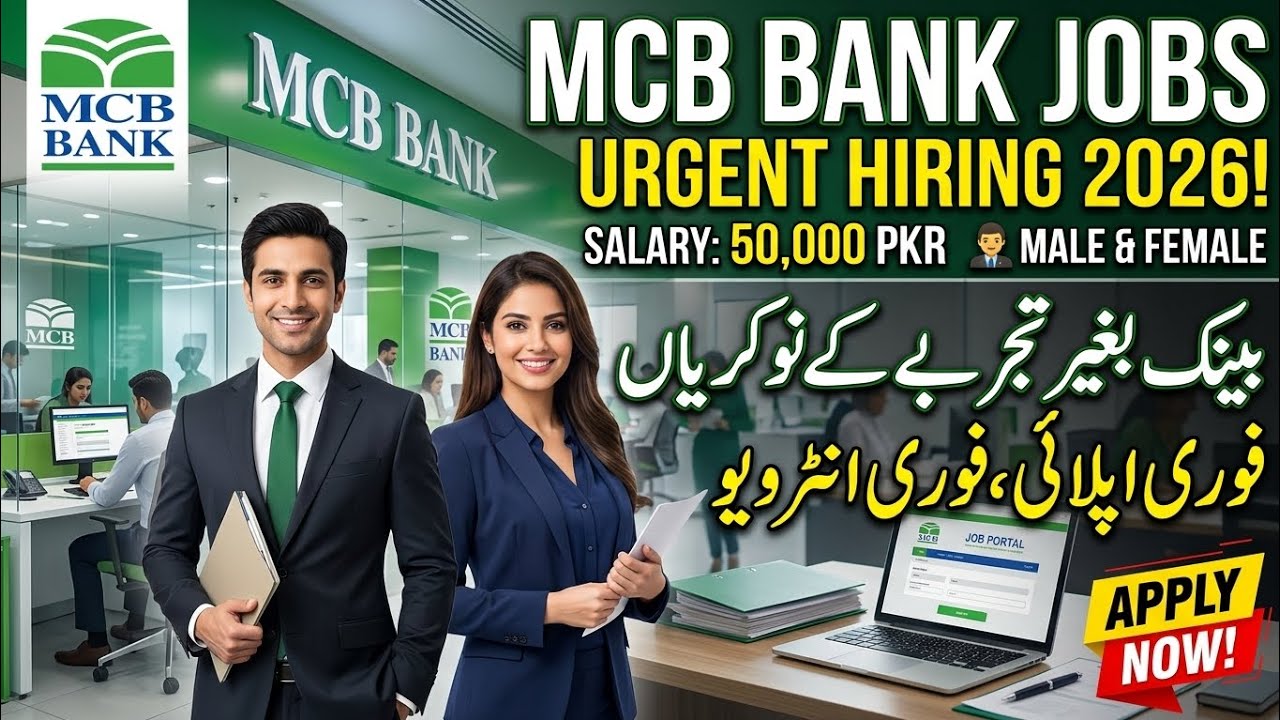 MCB Bank Jobs 2026 | Freshers Jobs in MCB Bank | How to Apply Online | Male & Female