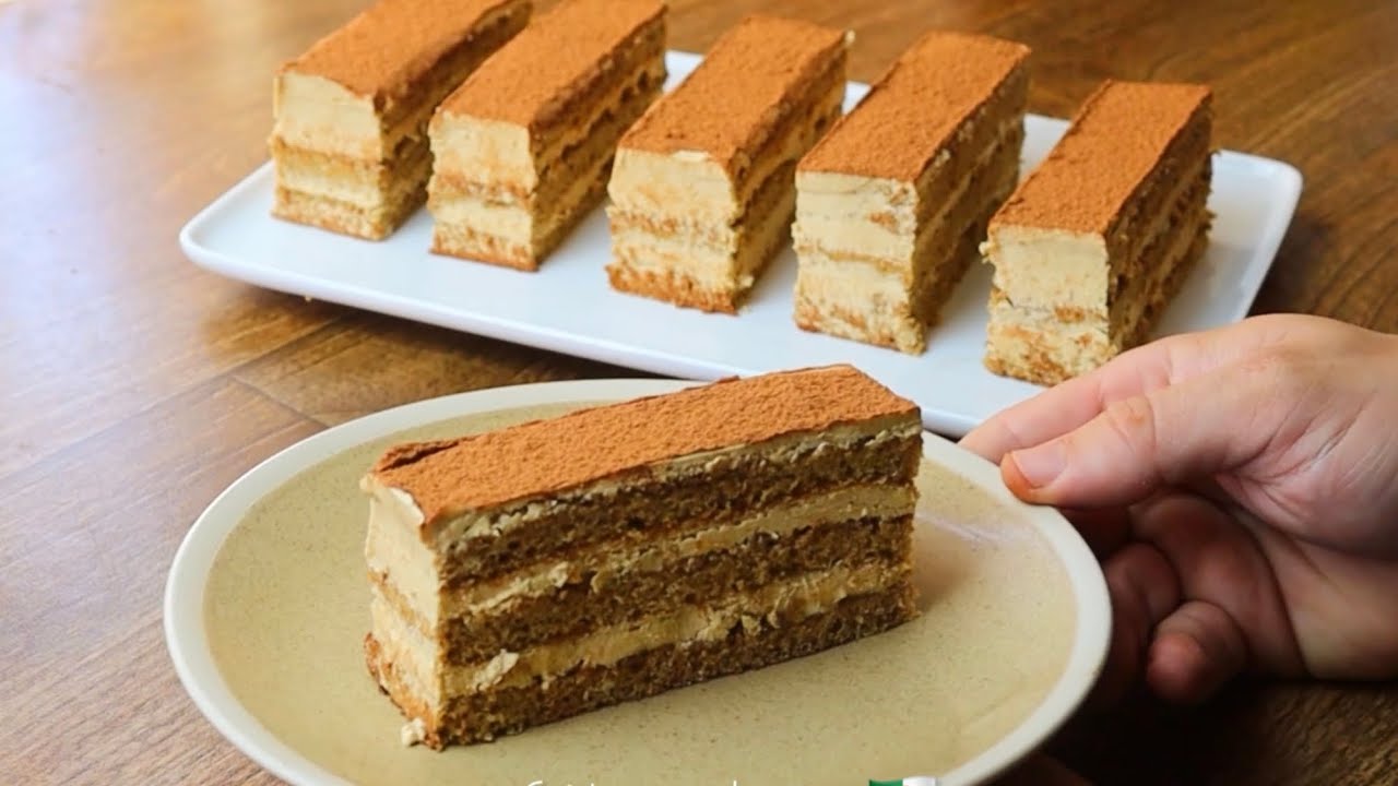 وصفة طونش بذوق القهوة و الكرمال للمبتدئين خطوة بخطوة tranches pâtisserie café caramel