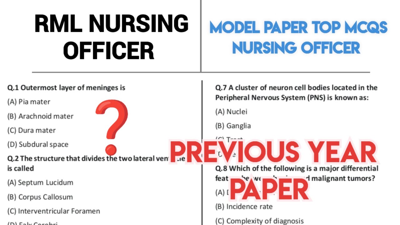 RML NURSING PAPER 2026🫠RML PREVIOUS YEAR PAPER &MODEL PAPER 🗞️ RML NURSING 