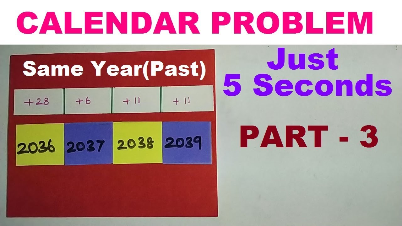 CALENDAR PROBLEM SAME YEARS IN TAMIL | APTITUDE AND REASONING IN TAMIL | TNPSC, SSC, IBPS, RRB