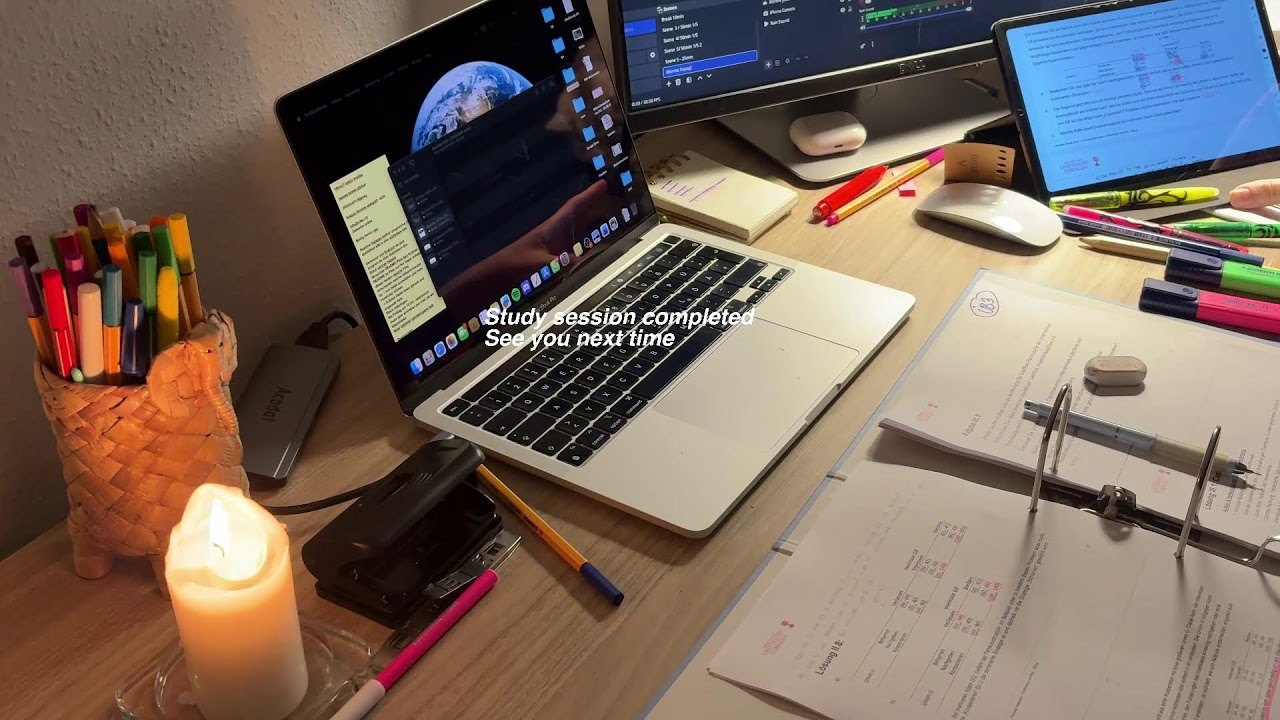 Study with me | 5 Hours |  Real-Time | rainy sounds 🌧️