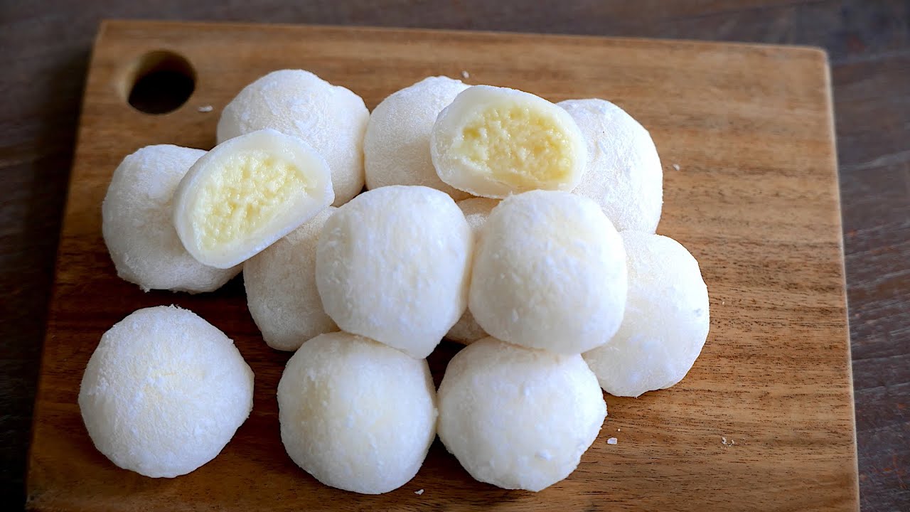 Lemon Custard Mochi | Daifuku | Japanese Recipe | wa's Kitchen