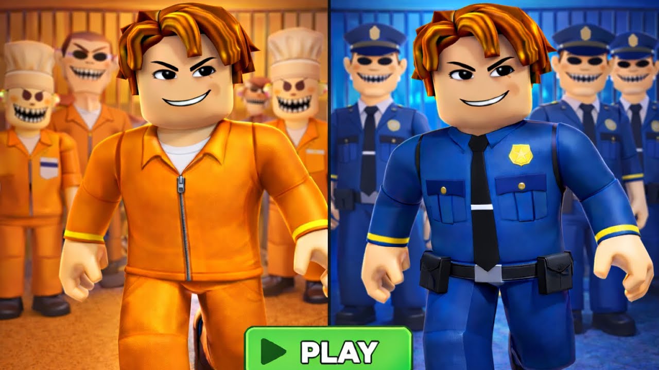 BaconPlays Escape PRISONERS VS POLICE PRISON RUN! 😱😱#roblox #obby #escapegame 
