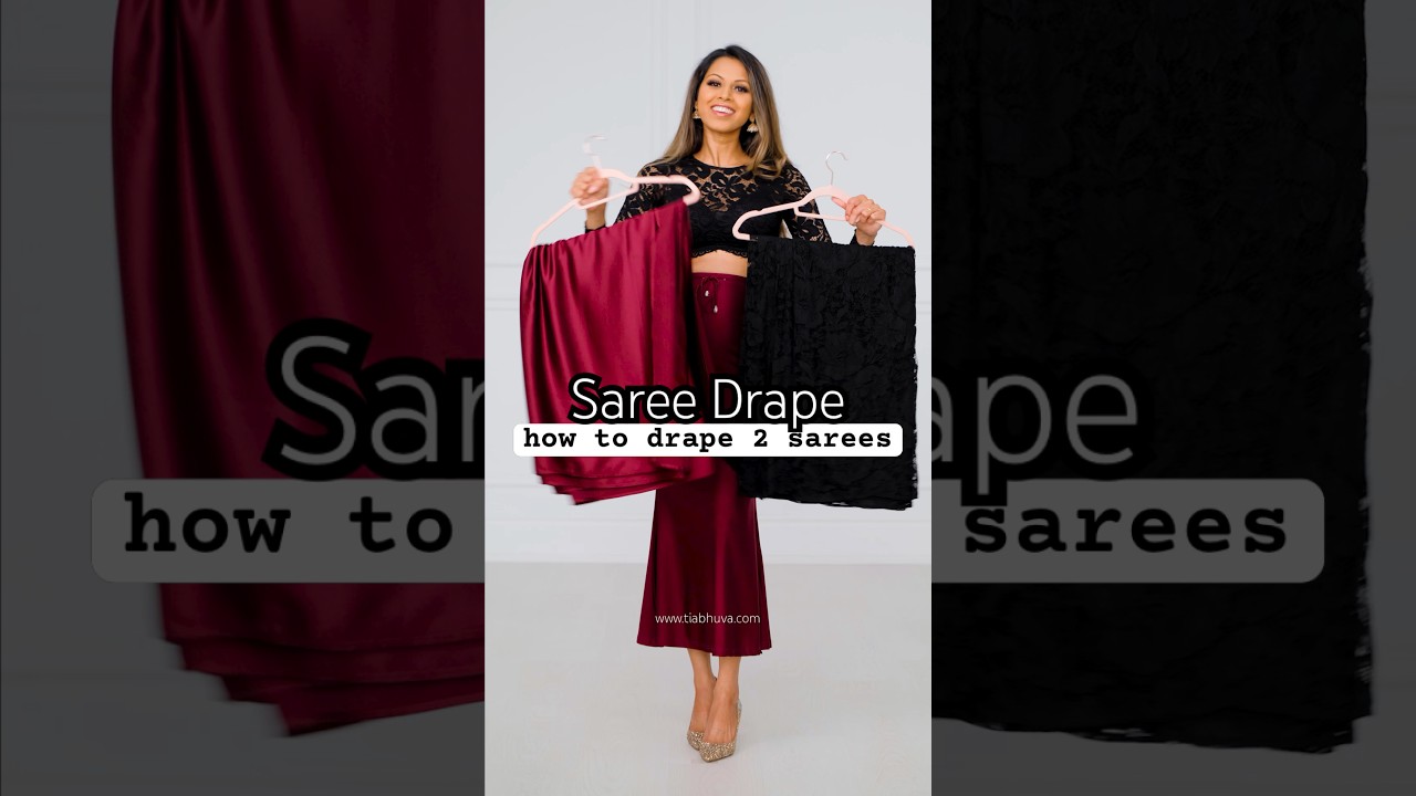 How to Drape 2 Sarees | Saree Draping Different Styles | How to drape a saree perfectly | #shorts