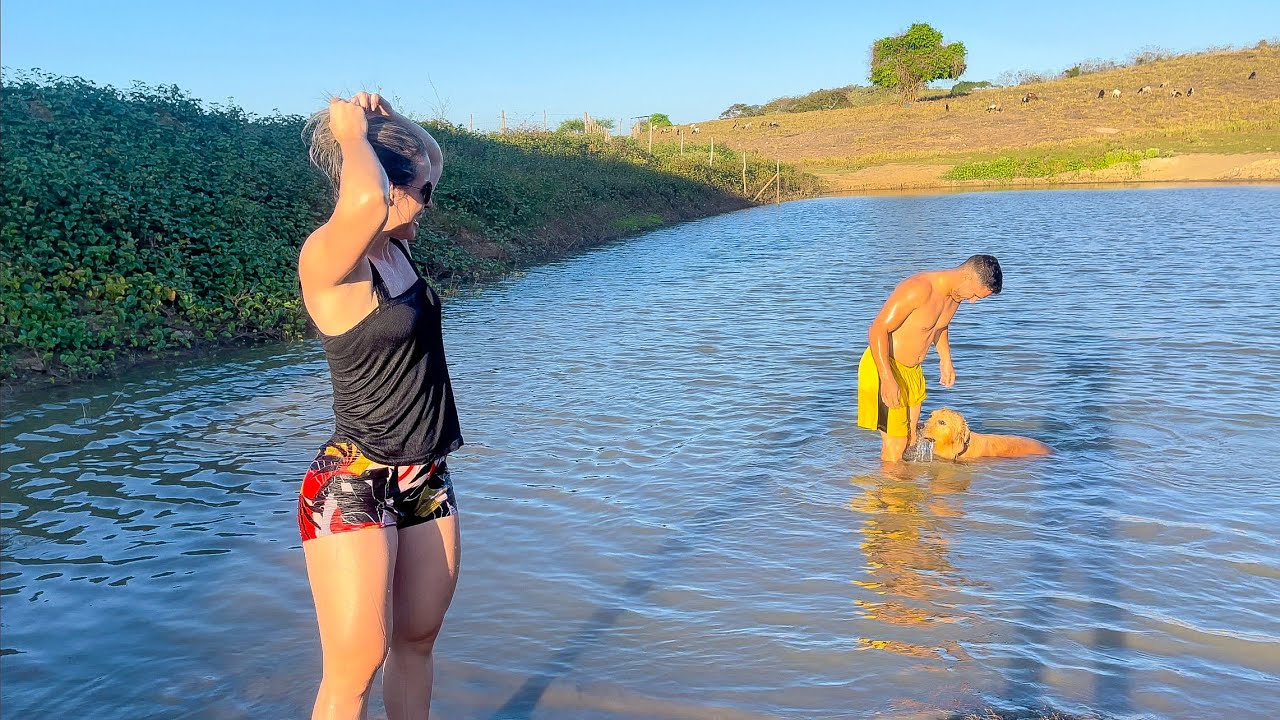 LEÔNCIO JOGA SAPO EM THAMIRES NO AÇUDE | THAMIRES THUANNY