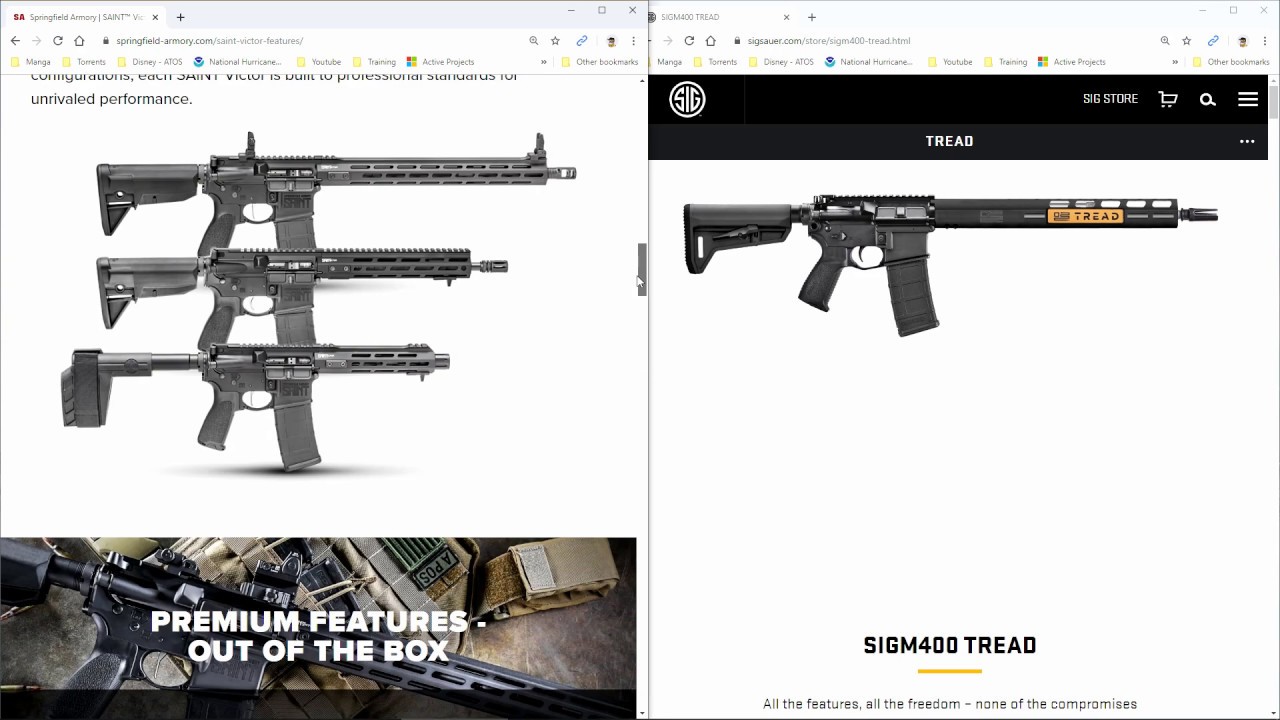 Sig M400 Tread vs Springfield Saint Victor - сравнение и ответ на вопрос