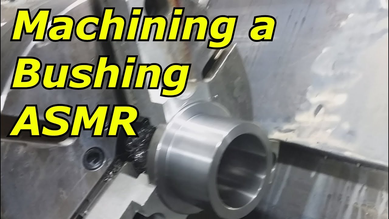 ASMR machine sounds Mazak CNC Lathe Machining a bushing