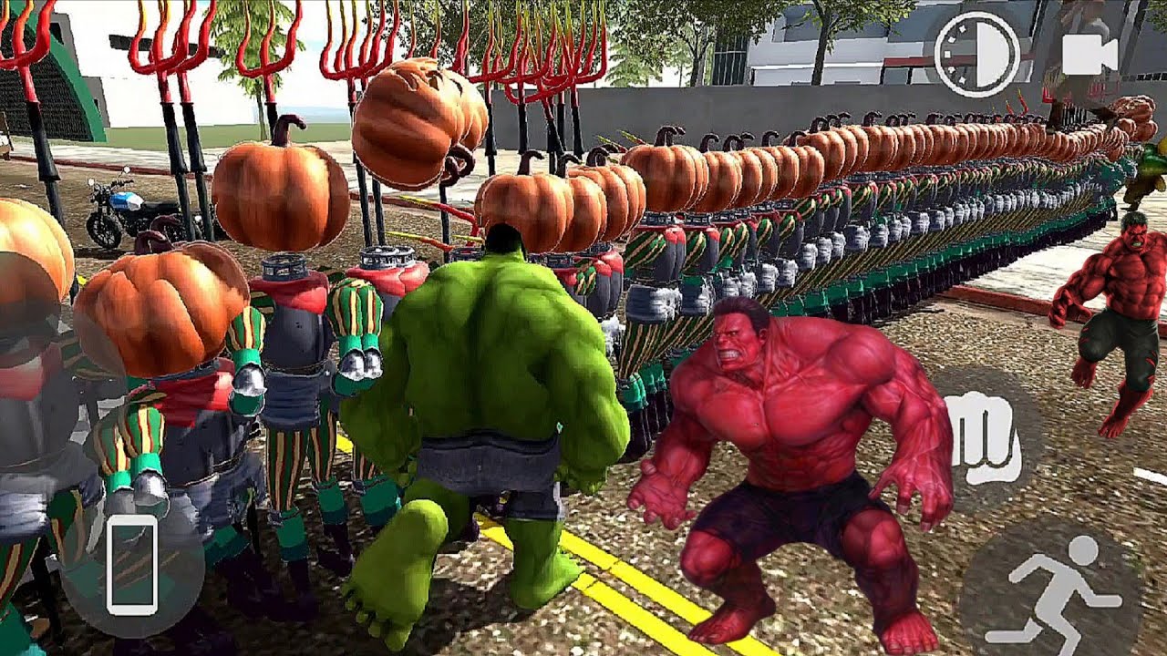 Hulk Or Helloween ki Ladai Hulk Ne Sabko Maar Dala Hulk Angry Mood #trending #viralvideo #pumpkin 
