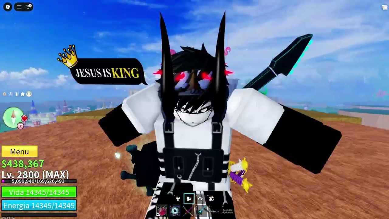 jogando de portal no blox fruit, tirando pvp ate 30m