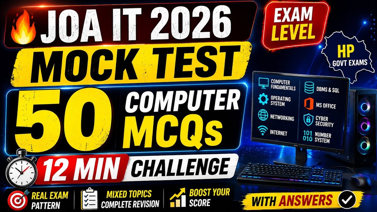 JOA IT 2026 Mock Test #1 | 50 Computer MCQs | Real Exam Level Questions