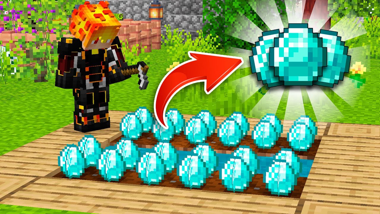 КАК Я ВЫРАЩИВАЮ АЛМАЗЫ НА СВОЕМ ОГОРОДЕ В МАЙНКРАФТ ! Алексбой Minecraft