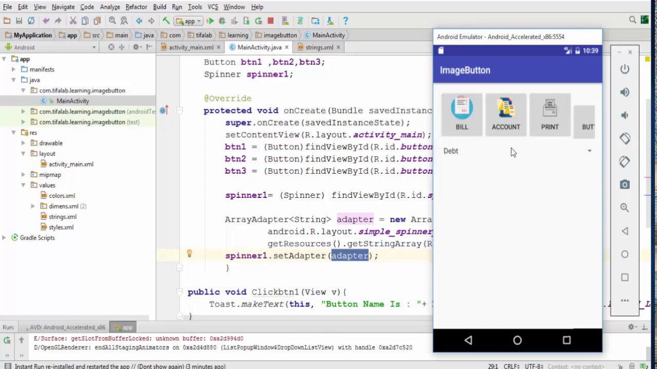 Android|UI|Spinner - Create A spinner from Xml Array strings