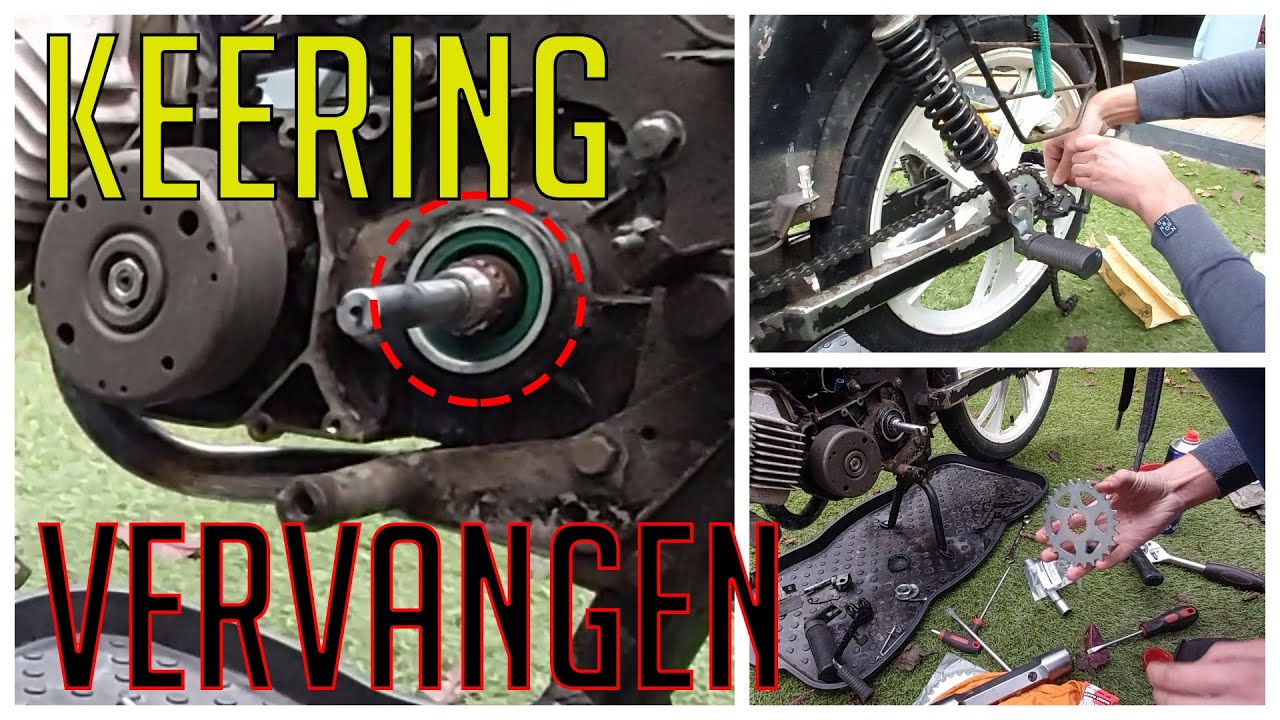 Keerring Voortandwiel vervangen Tomos + Tandwielen, Ketting en Busje fix!