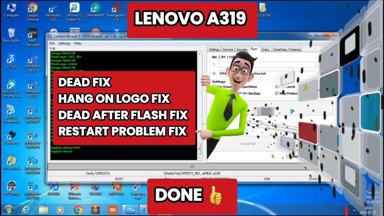 LENOVO A319 SUCCESSFUL FLASHING WITH CM2/FLASH AFTER DEAD/RESTART PROBLEM LOGO ONLY/DEAD FIXED 💯%