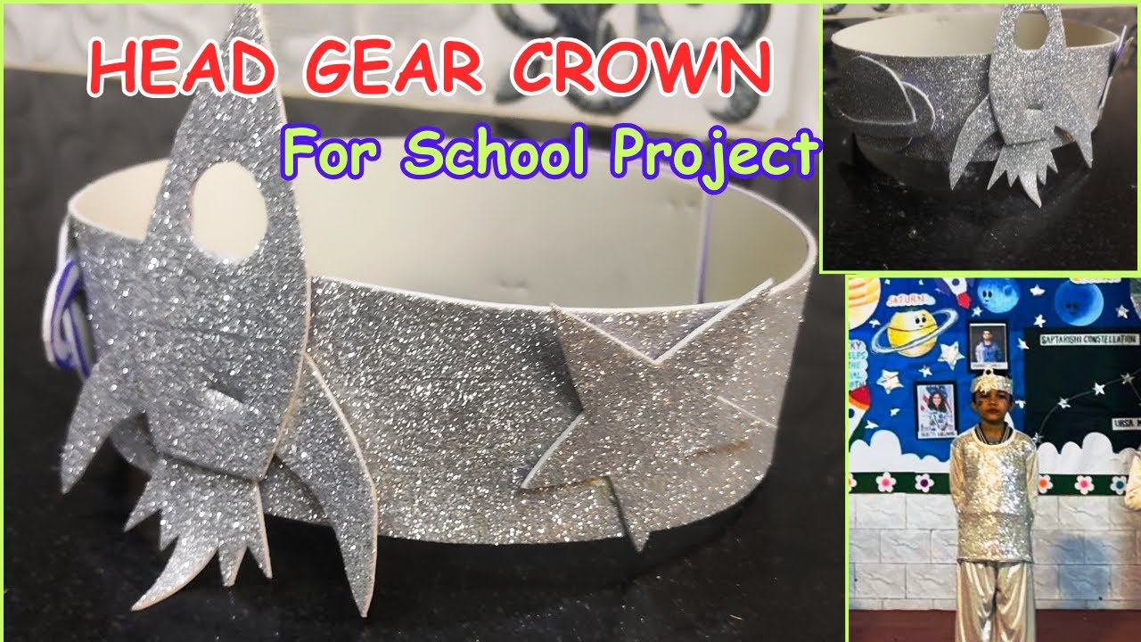 Crown craft | DIY Space Headgear |School project | Moon Star and Sun Crown craft | Earth day project