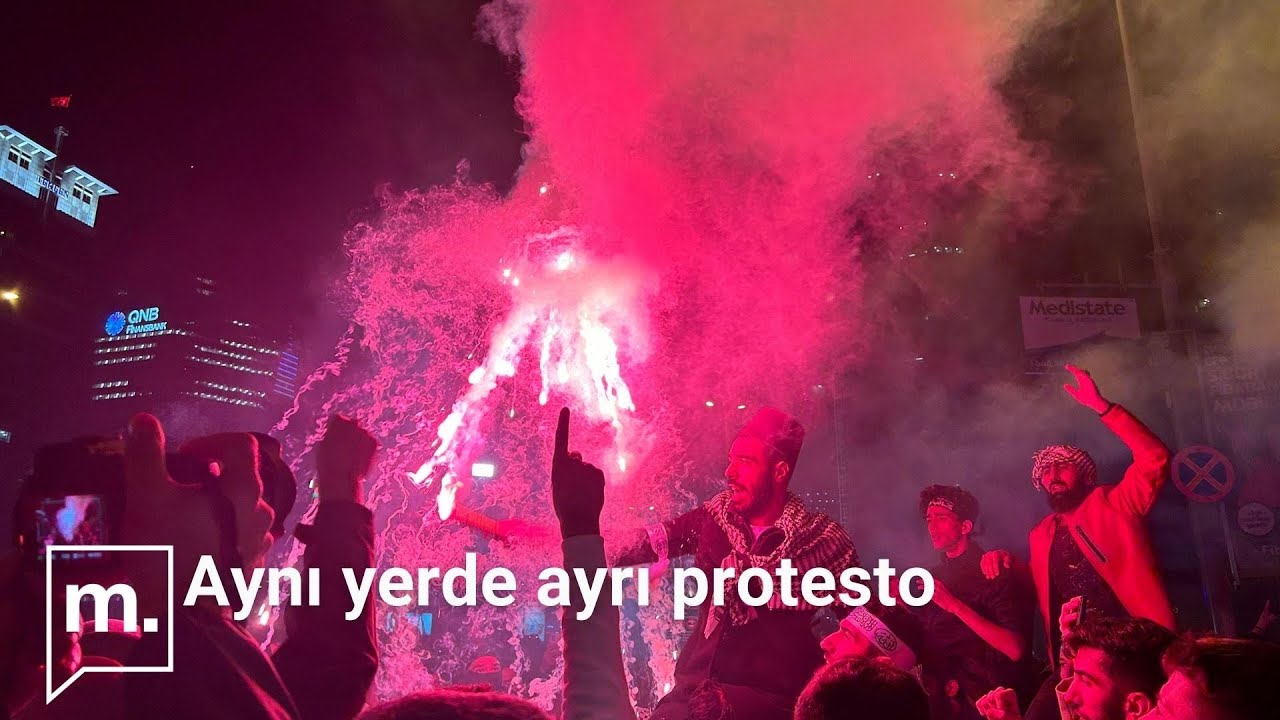 Filistin'e destek: Solcular ve İslamcılar birlikte İsrail'i protesto etti
