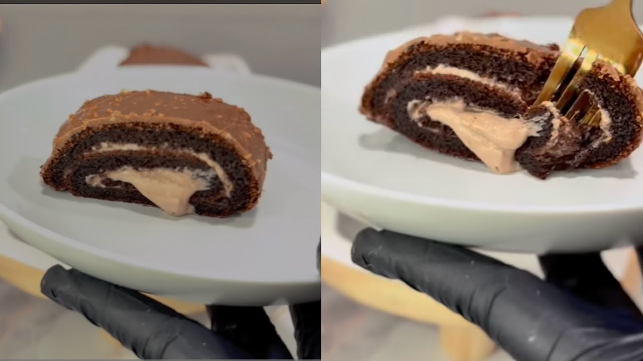 رولي بالشكولا يدوب في الفم  gâteau roulé au chocolat 
