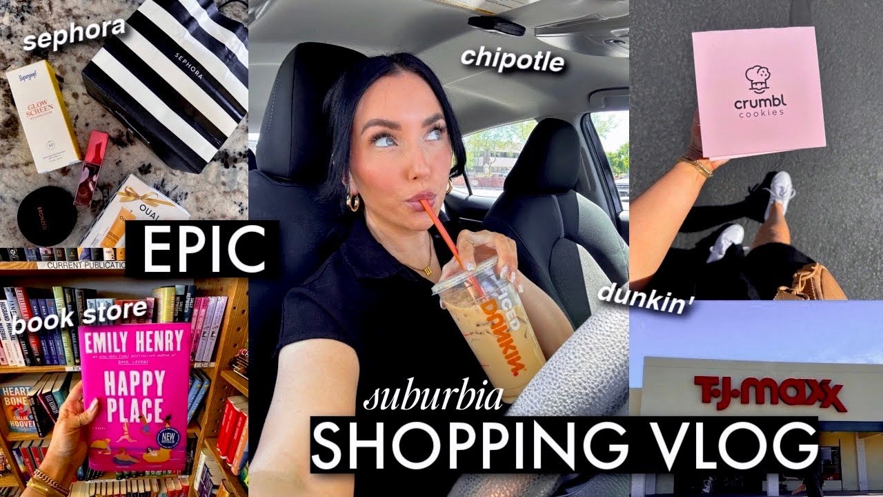 shop & drive with me ✨ sephora, chipotle, tjmaxx, book shopping, crumbl, coffee...