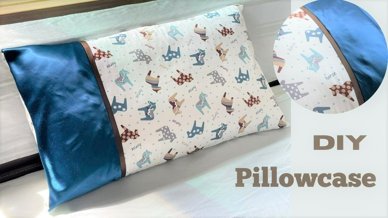 DIY Pillow cover cutting and stitching/5分鐘製作緞面枕套/Easy sewing projects/Sewing Pillowcase for Beginner
