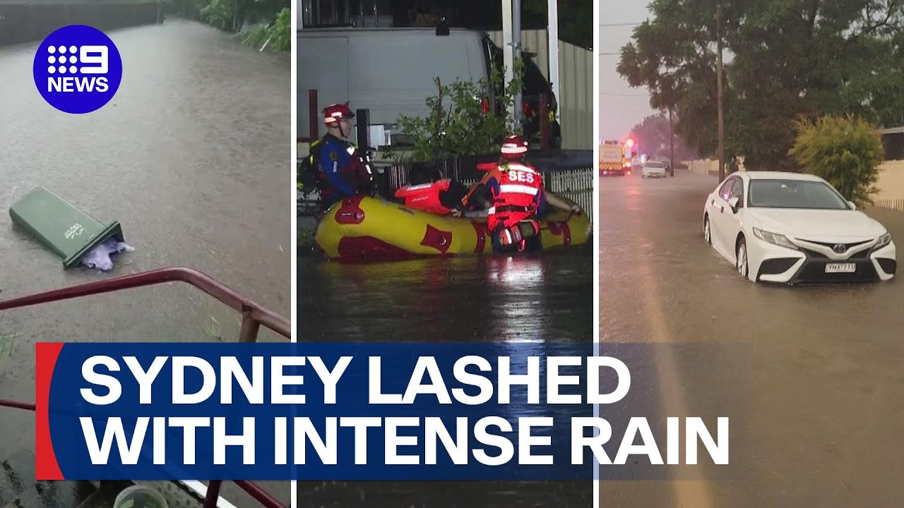 Sydney lashed with heavy rain and flash flooding | 9 News Australia