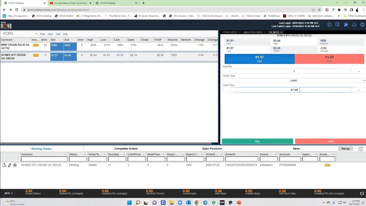 Nova 1.0 Desktop. Cara Masuk Order